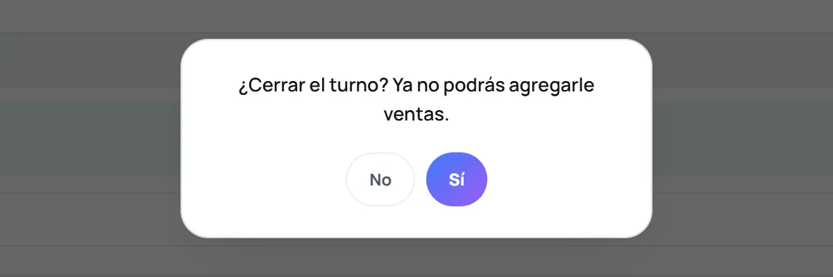 Captura de FrixPOS: Confirma el cierre
