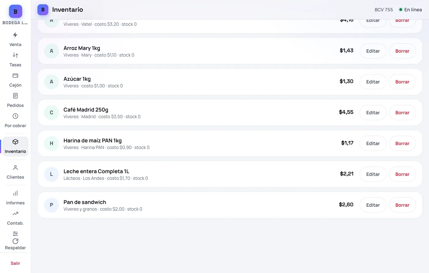 Captura de FrixPOS: Tu producto ya está en la lista
