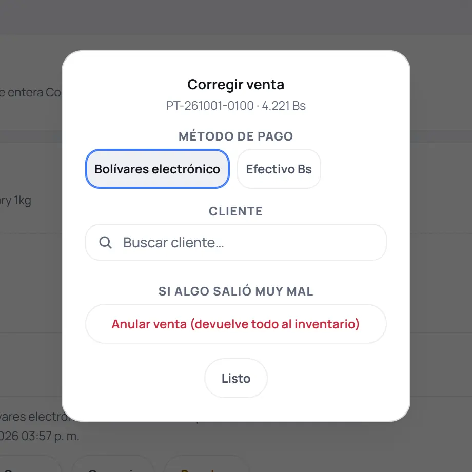 Captura de FrixPOS: Se aplica al instante