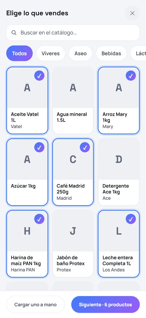 Captura de FrixPOS: Marca todos los que vendes