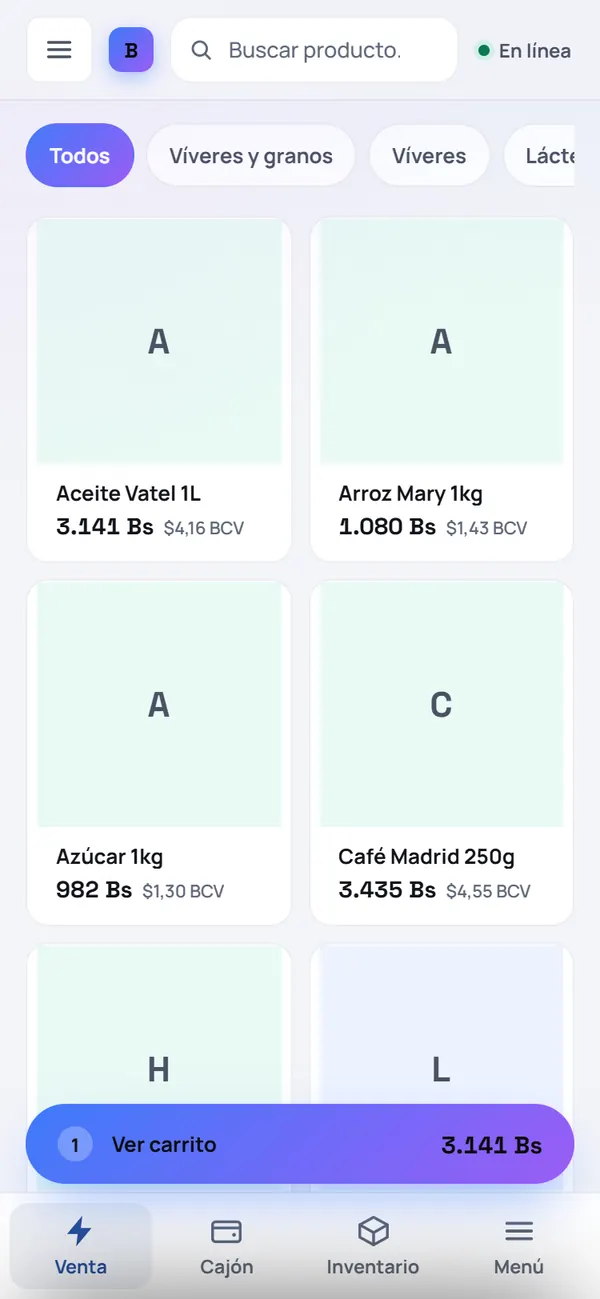 Captura de FrixPOS: Mira cómo crece el carrito