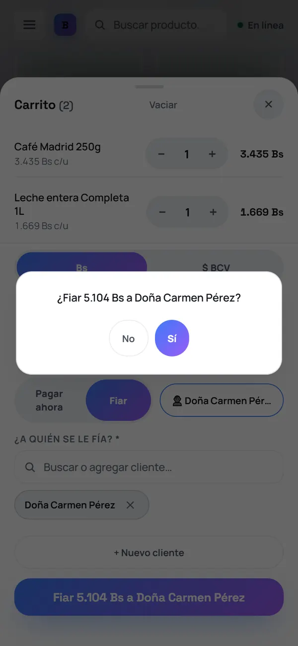 Captura de FrixPOS: Confirma